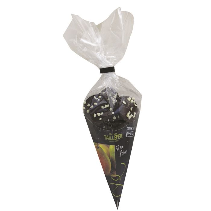Cornet chocolat noir fourrage poire - Maison Taillefer - 150 gr