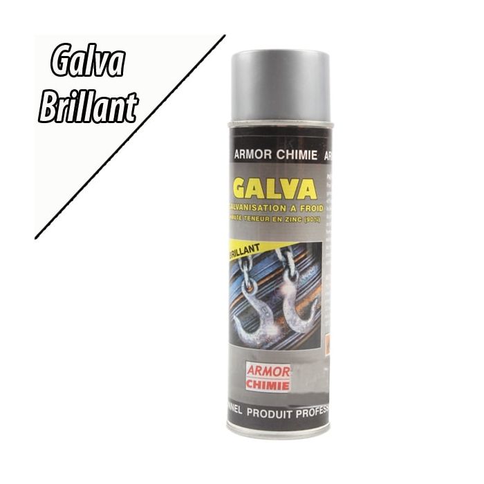 Aérosol pour galvanisation à froid brillant - Armor chimie - 500 ml