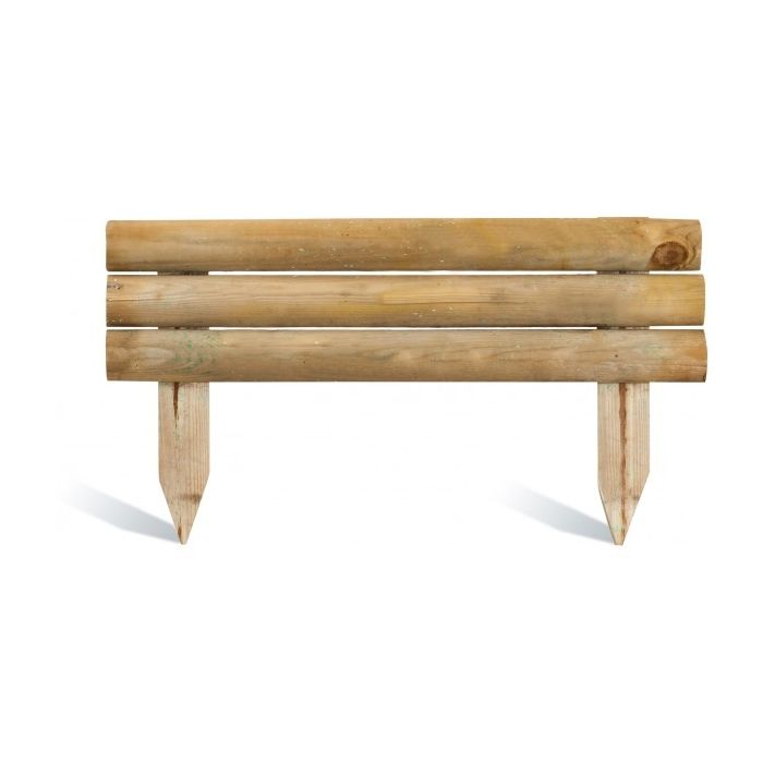 Bordure allongée demi-rondins à planter - JARDIPOLYS - 15/30 x 55 cm 