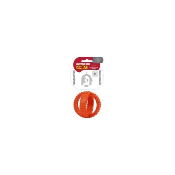 Jouet dentaire pour chien- balle en caoutchouc - rouge - 14cm 