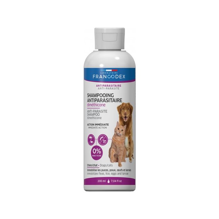 Shampoing antiparasitaire chien et chat - Francodex - 200 ml